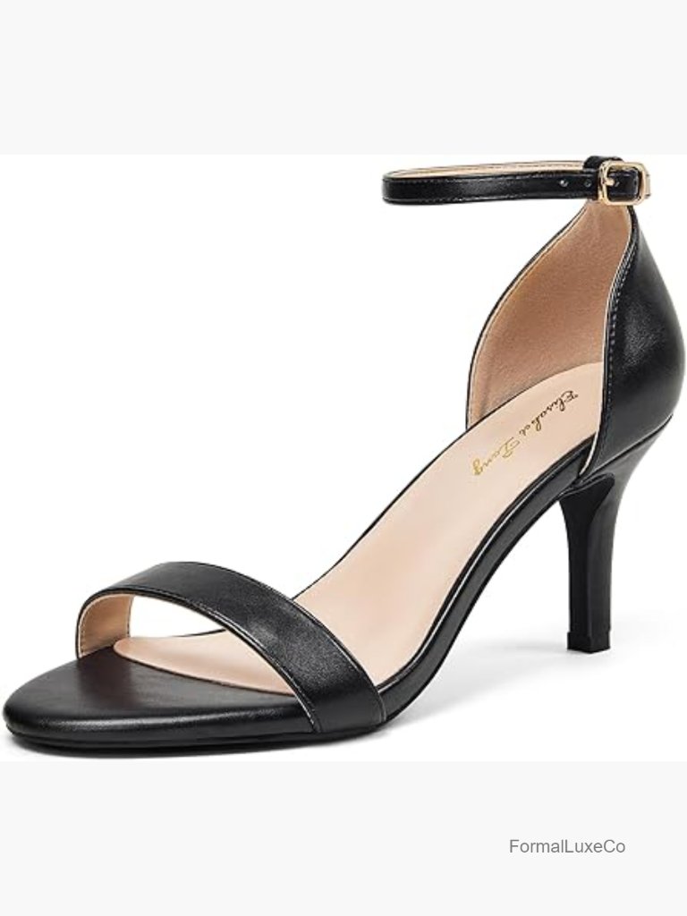 Stiletto Heel Sandals With Ankle Strap, Open Toe For Formal Events